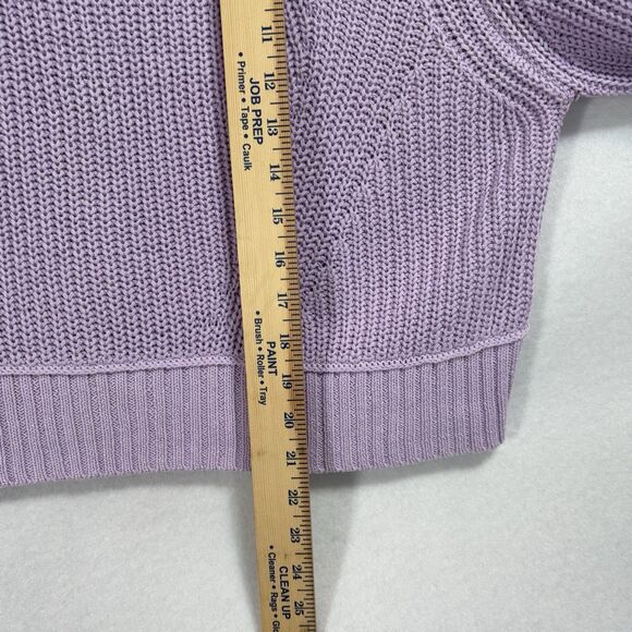 Aeropostale Cropped Cable Knit Sweater Purple Oversized Relaxed Chunky - Picture 4 of 7